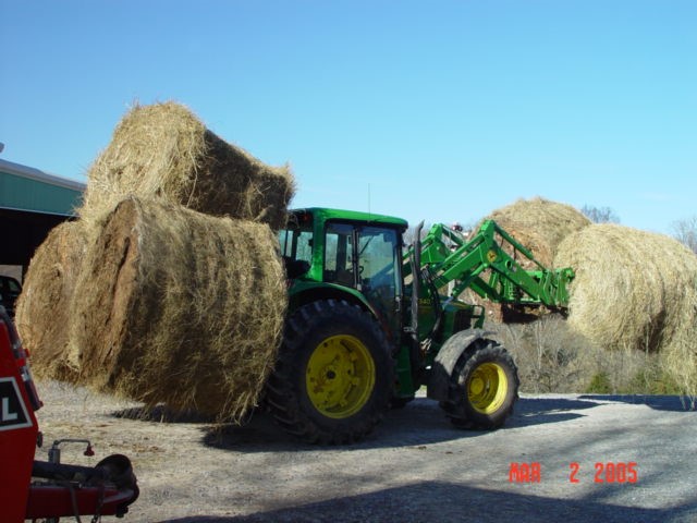 Tractor with hay